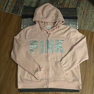 PINK Victoria's Secret Light Pink Zip-Up Hoodie